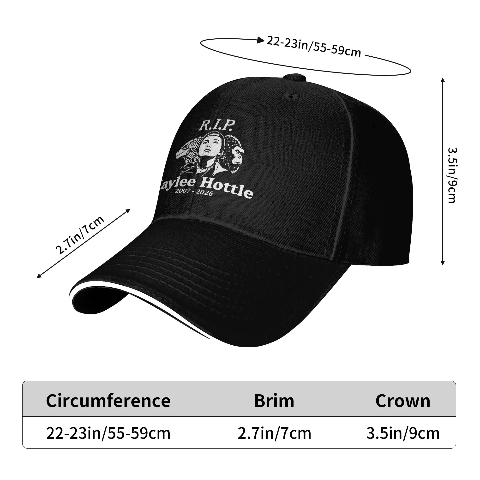 Spring Kaylee Hottle Memorial Outline Sketch Line Art Baseball Cap  Hunting Camping Fitted Hats Female Male Sun Baseball Caps