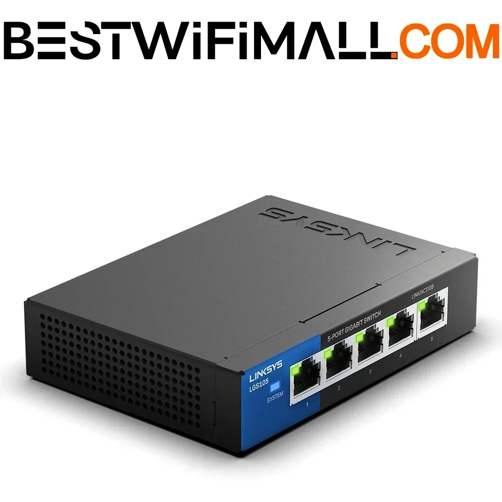 

Linksys LGS105 5-Port Business Desktop Gigabit Switch Wired Connection Speed 1000 Mbps 5 Gigabit Ethernet Auto-Sensing Ports