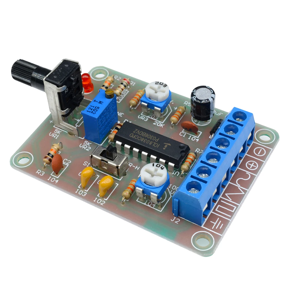 50-5khz icl8038 chip asic monolítico função módulo gerador de sinal entrada 12v dc kit diy triângulo quadrado senoidal