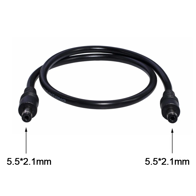 

18AWG DC Power Plug 5.5 x 2.1mm Male To 5.5 x 2.1mm Male CCTV Adapter Connector Cable 12V 10A Power Extension Cords 0.5m/1m