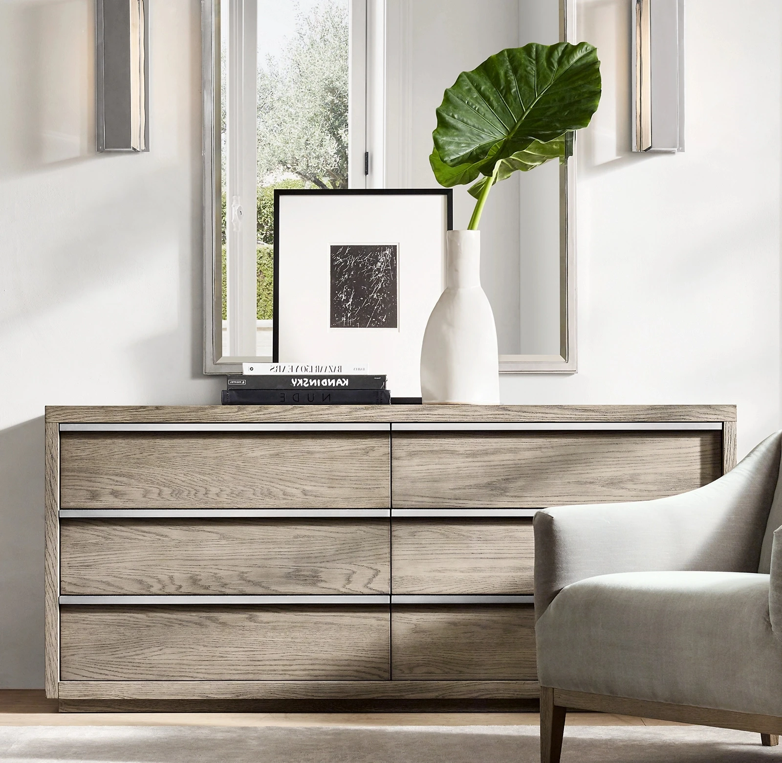 

RH American country solid wood antique old drawer six nine chest bedroom living room storage cabinet