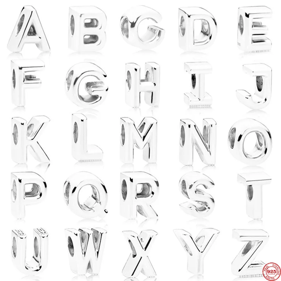 

Classic and fashionable 925 silver A-Z series charm bead fitting original bracelet accessory
