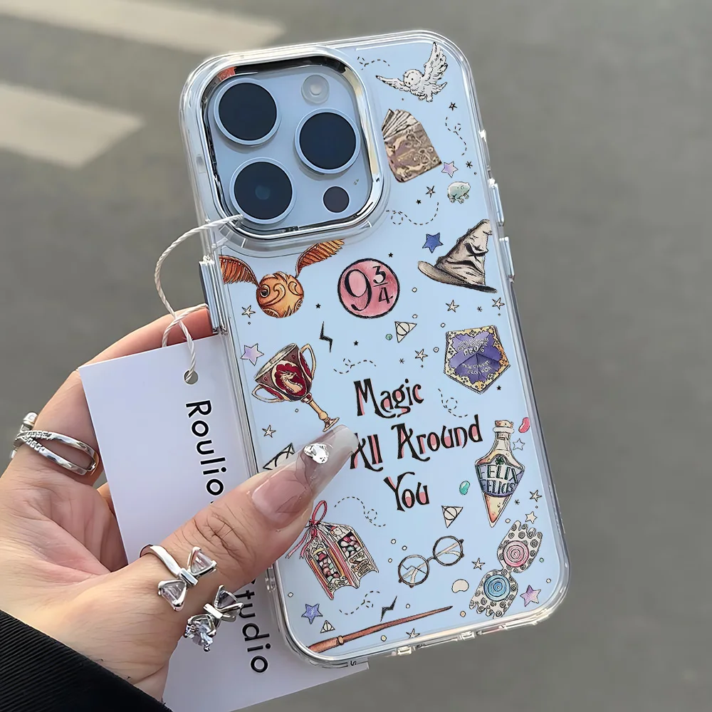 Hot P-Potters Wand Phone Case for IPhone 17 16e 16 15 14 13 12 11 Mini Pro Max X XR  8 7 Air Plus Transparent Harries Soft Cover - náhled 4