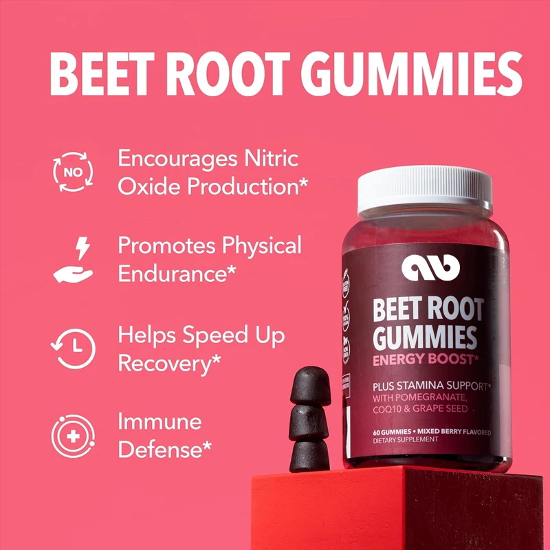 

Nutritious Sweet Vegetable Root Gummies with Coenzyme Q10 | 60 gummies mixed with berries