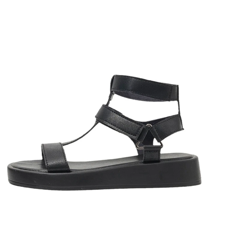 

Women's New Large Size Thick Heel Casual Roman Style Wraparound Buckle Sandals Comfortable Summer Open-Toe Fashion Footwear