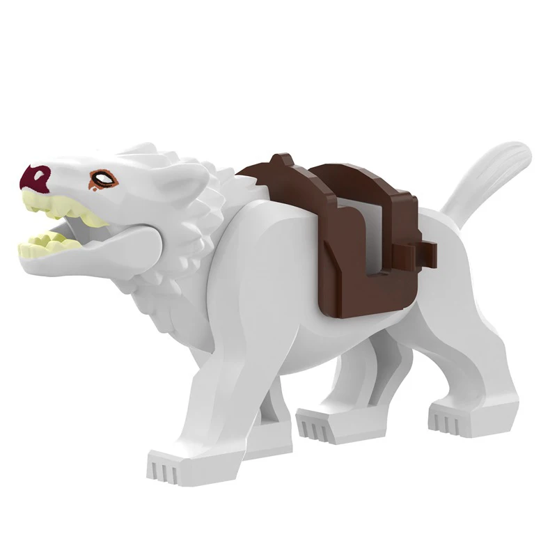 MOC 1PCS The Middle Ancient Wolf Mount Building Block For Lordesd Ring Animal Figures Bricks Particle Toy Children Birthday Gift