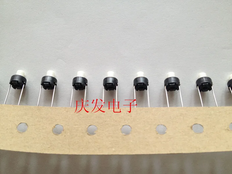 10pcs  Original new Tact switch 6*6*7mm straight plug 2 feet SKRGAMD010 button micro-movement white round