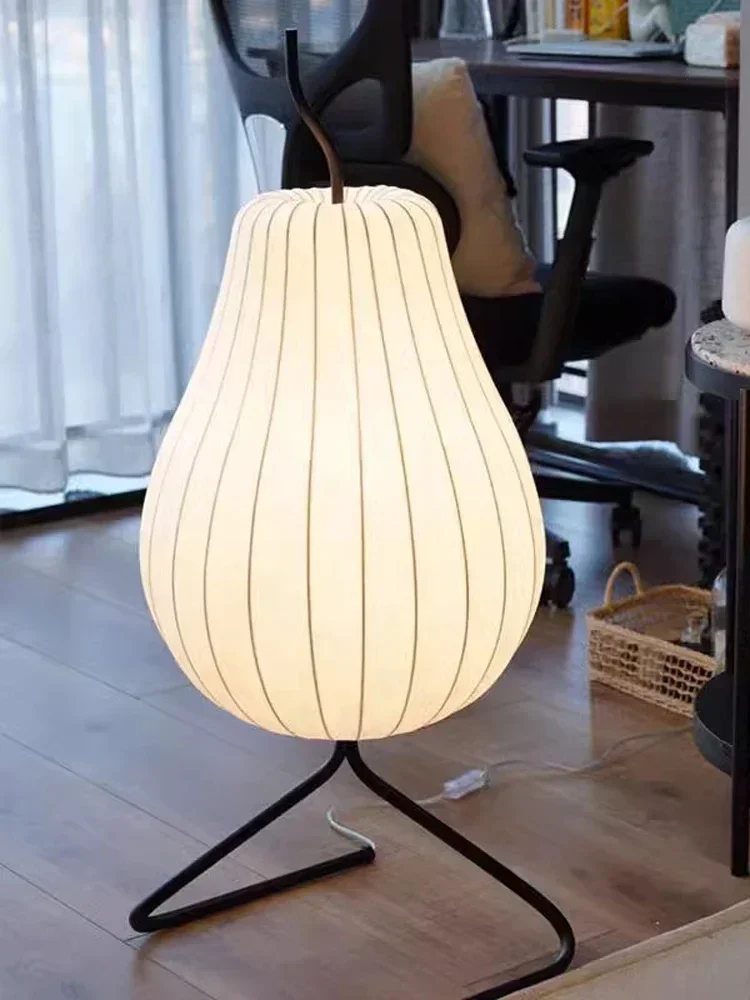 

Современный японский стиль ваби-саби торшер грушевидной формы торшер для украшения дома спальня гостиная диван шелковый торшер