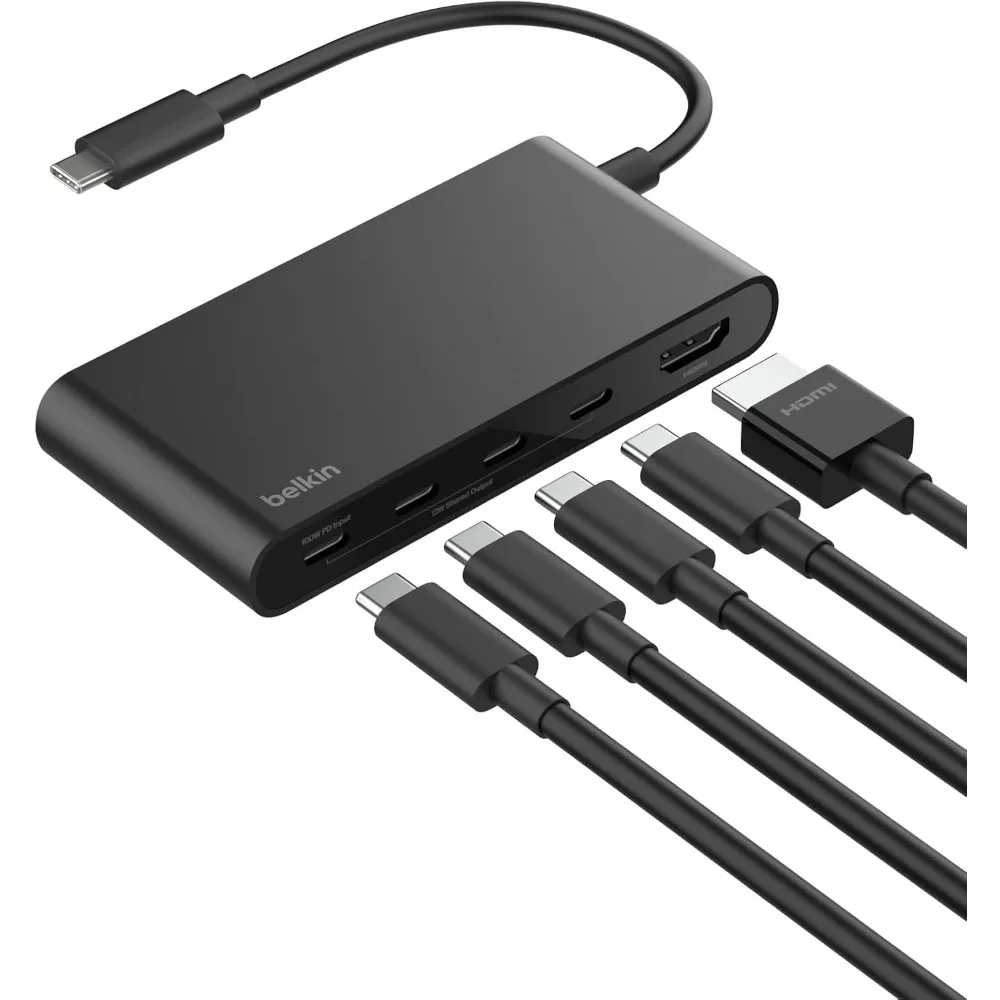 

5-Port USB C Hub with 4K HDMI, 100W Power Delivery, 10Gbps Data Transfer for MacBook iPad Pro Chromebook
