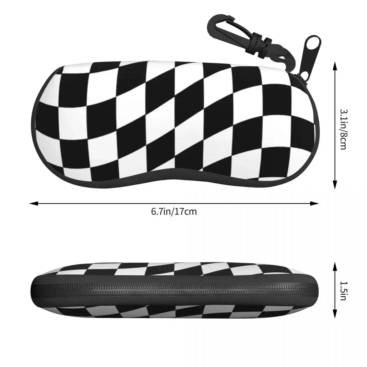 Two Tone Ska Checkers Shell Eyeglasses Case Men Women Cool Wave Glasses Case Sunglasses Box Pouch