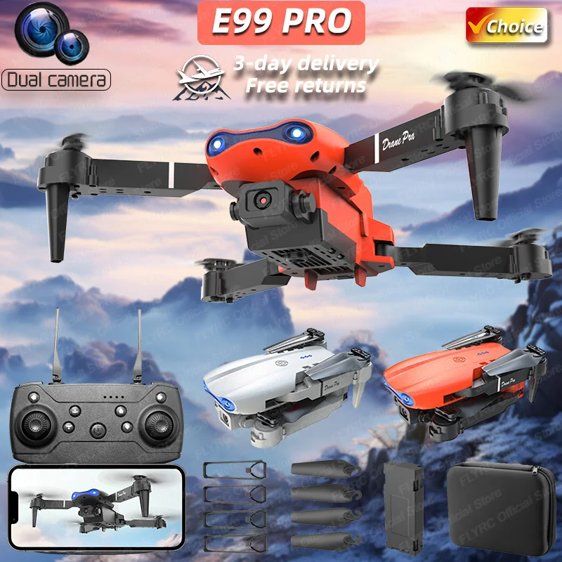 New MINI E99Pro RC Drone 4K Professinal With Wide Angle Dual HD Camera Foldable RC Helicopter 5G WIFI FPV Height Hold Apron Sell