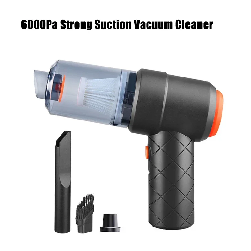 Wireless Auto Vacuum 2000mAh Car Vacuum Portable Vacuum Deep Cleaning Handheld 6000pa Suction for Home Car Pet Hair and Office