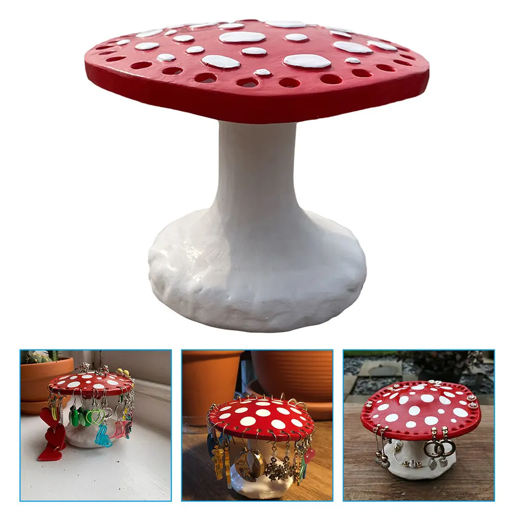 Mushroom Earring Holder Display Stand – Jewelry Storage Organizer for Studs, Dangle Earrings, Pendants & Tassels