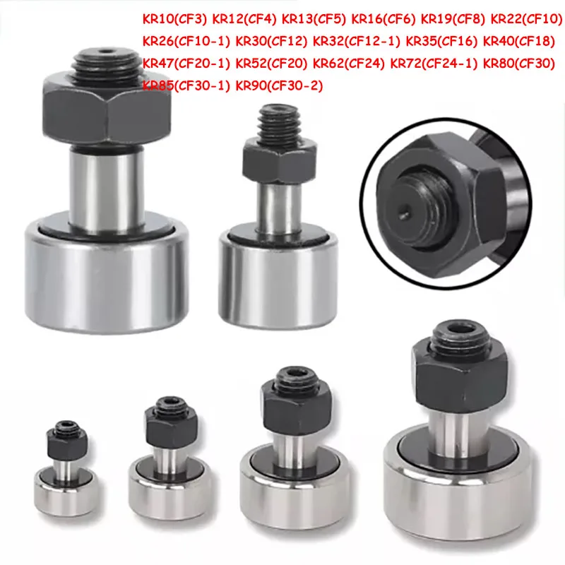 CF3-CF30 Cam Follower Needle Roller Stud Type Track Bearing Bolt Kit KR10-KR90 Wheel And Pin Bearing Steel Waterproof Rust Proof
