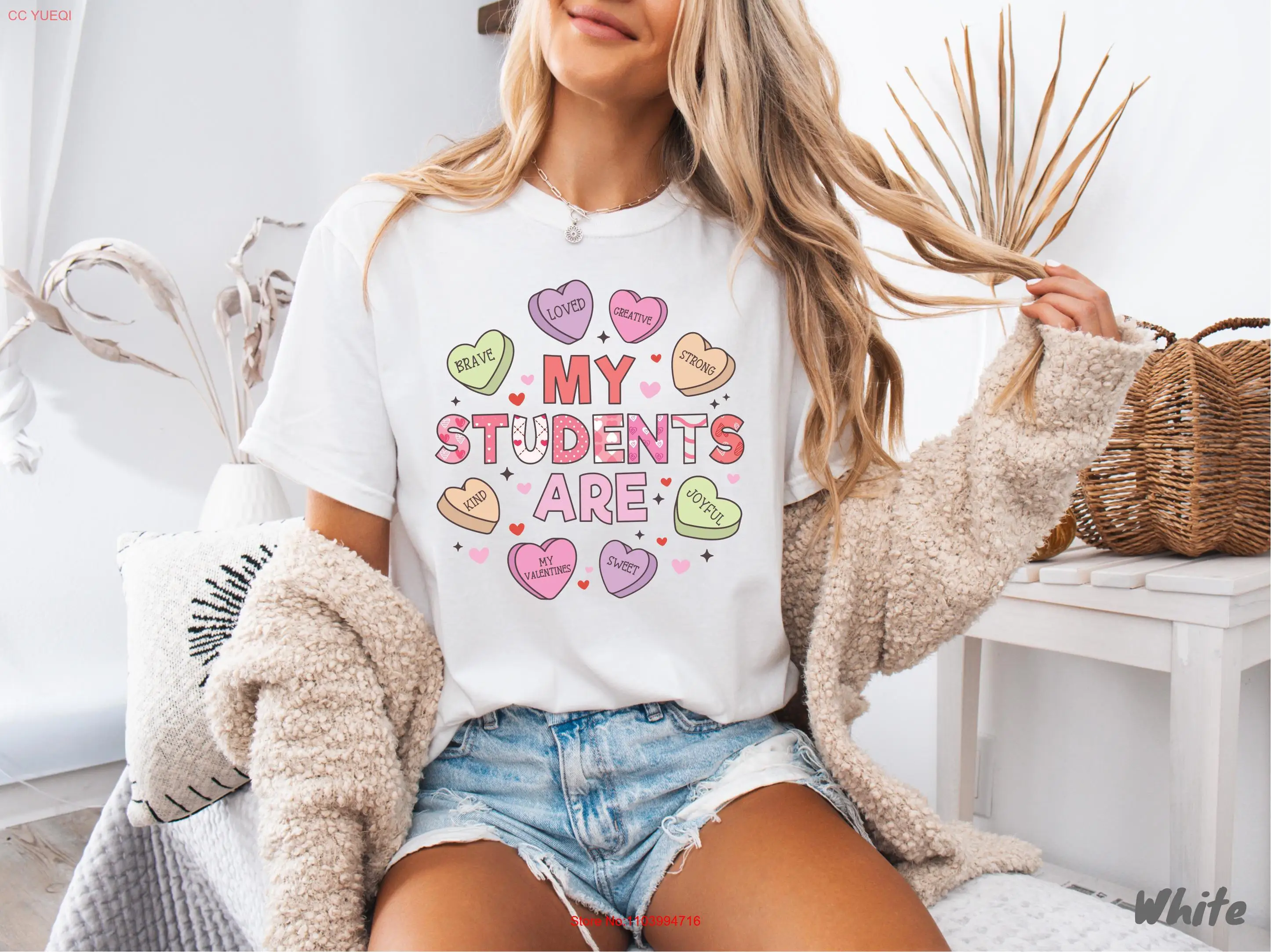 My Students Are Sweet Heart Candy Teacher Valentines Day T Shirt s Valentine Class  long or short sleeves