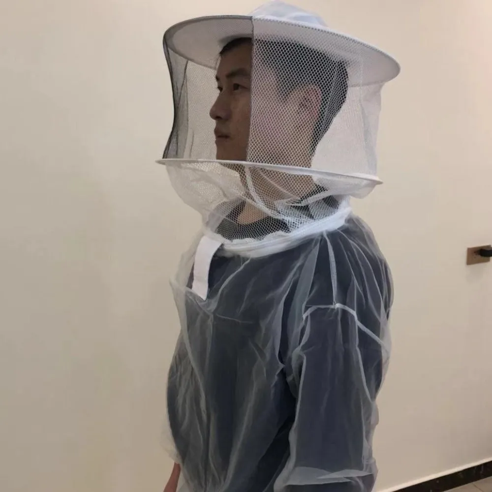 Safe Breathable Beekeeping Suit Mesh Smock Hooded Veil Beekeeper Clothes Half Body Wear-resistant Bee Keeper Jacket Bee Keeping