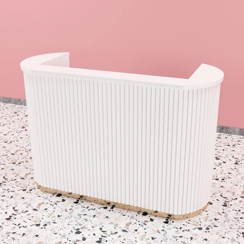 custom.Customizable Modern Luxury MDF Reception Desk Wood Office Furniture Front Counter Spa Nail Salon Office Bui
