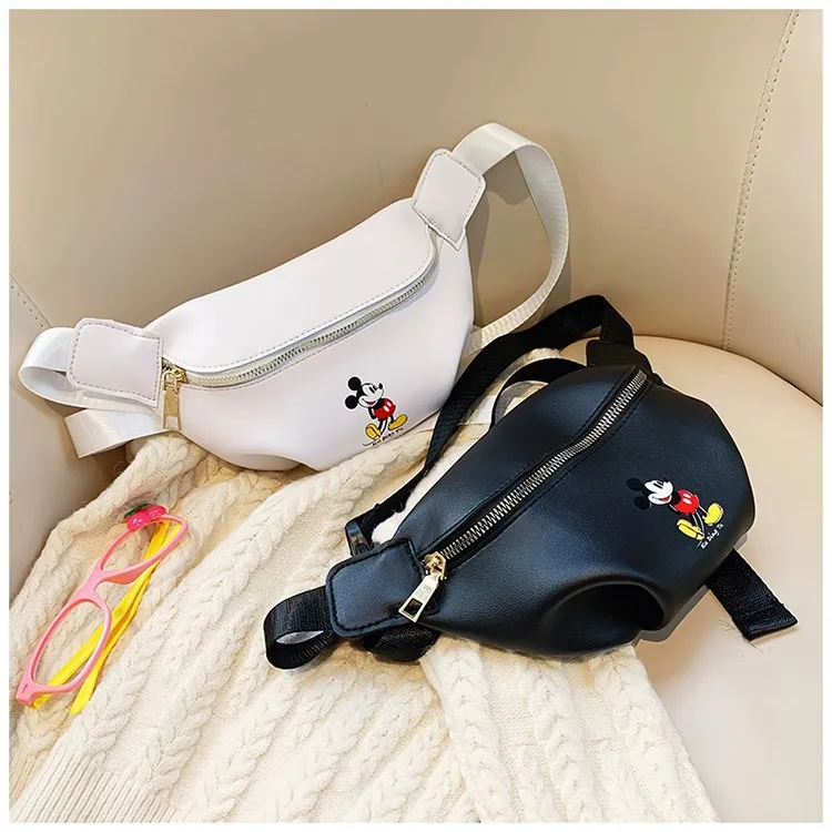 Mini sac à bandoulière imprimé Mickey pour enfants, nouveau Style, sacoche à une épaule, décontractée, mignonne, Simple, peau PU, sacs de poitrine pour enfants