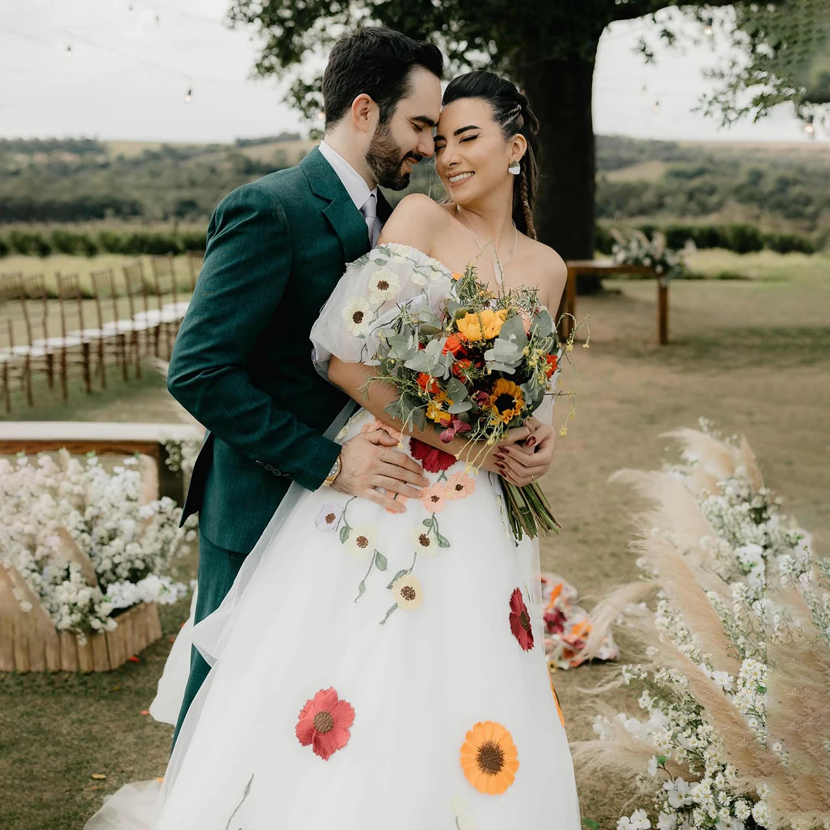 플러스 사이즈 화려한 웨딩드레스 탈부착 가능한 트레인 오프숄더 맞춤형 짧은 랜턴 소매 럭셔리 웨딩드레스