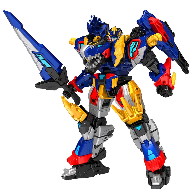 Nuevo Mini Force 8 guerrero dinoide Tiranosaurio Rex Battle King transformador combinado Mecha Robot figuras de acción juguetes de deformación