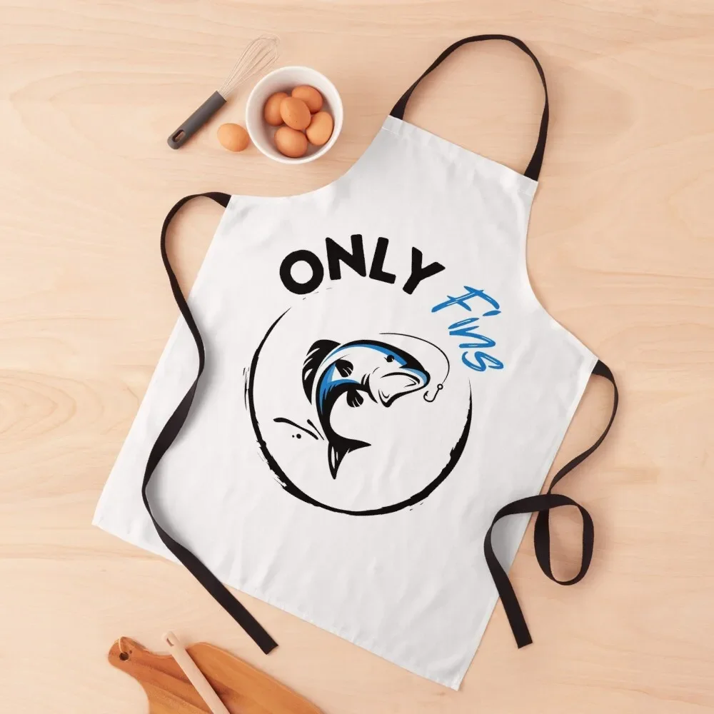 

Only Fins Apron Chef Uniform Women Funny Woman Kitchen Apron