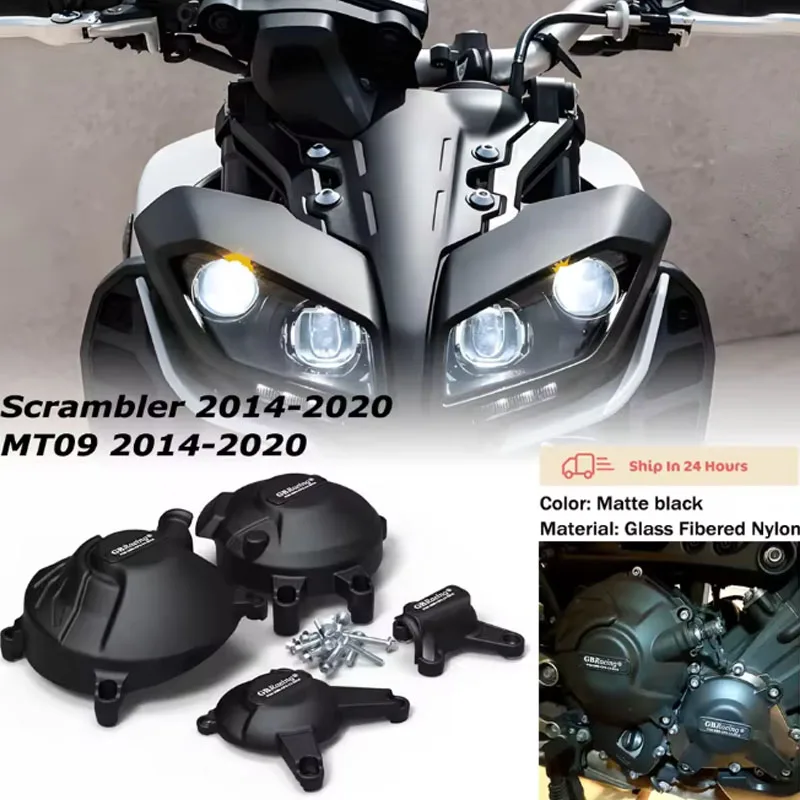 

Аксессуары для мотоциклов GBRacing: комплект дополнительных накладок на двигатель для YAMAHA MT-09 FZ-09 Tracer & Scrambler 2014-2020, XSR900 2015-2020