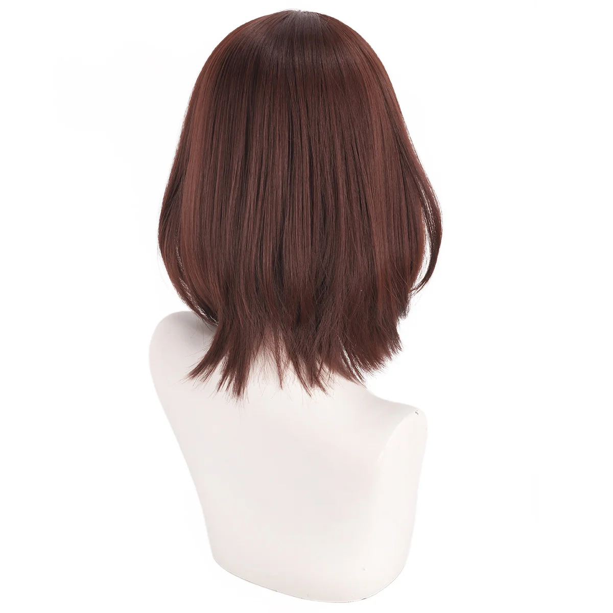 노하라 린 가발 여성 38cm 짧은 두피 갈색 가발 애니메이션 코스프레 가발 내열성 합성 머리 가발