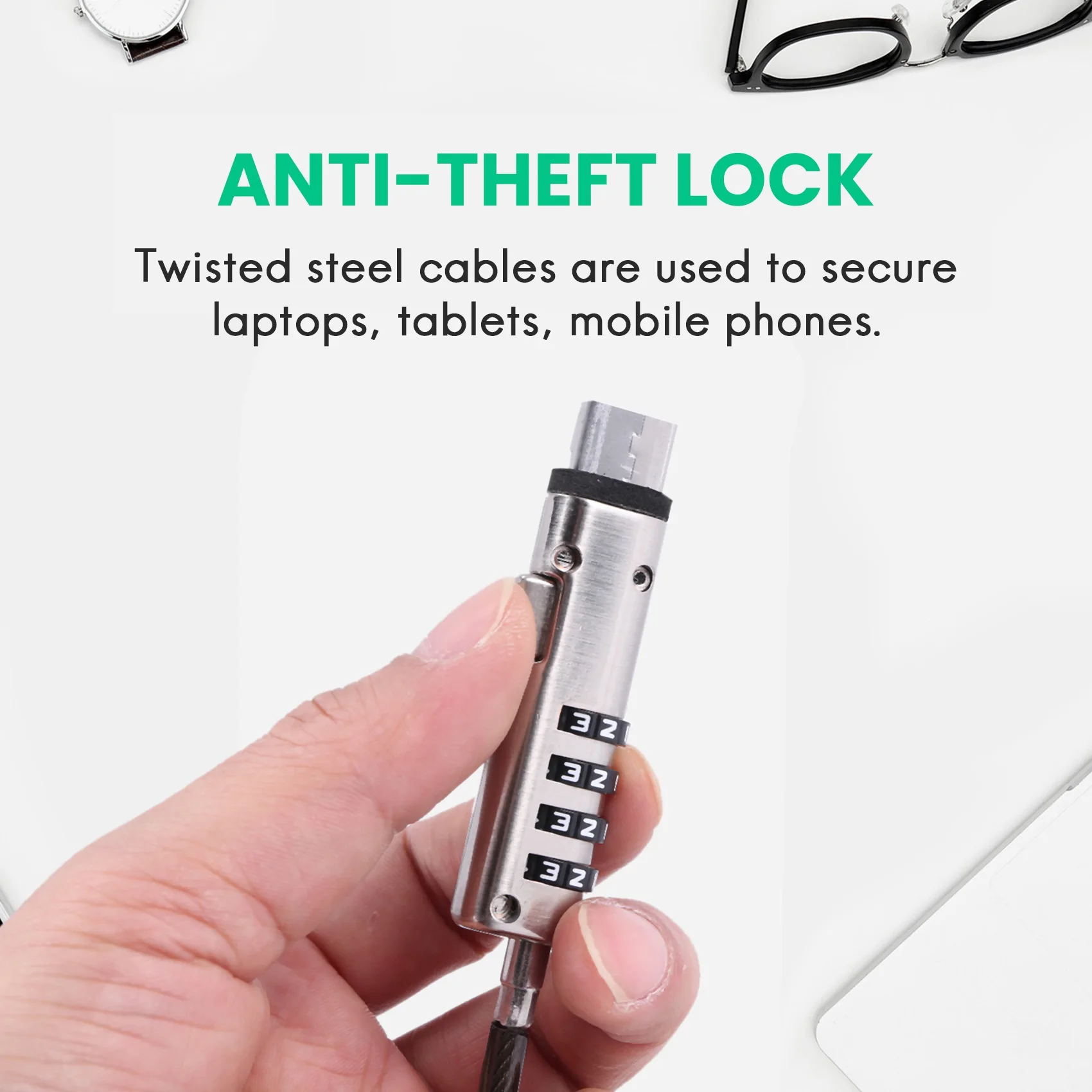 AB30 Security USB Password Anti-Theft Lock, Used for Anti Theft Function on Laptop, Tablet, Projector, TV