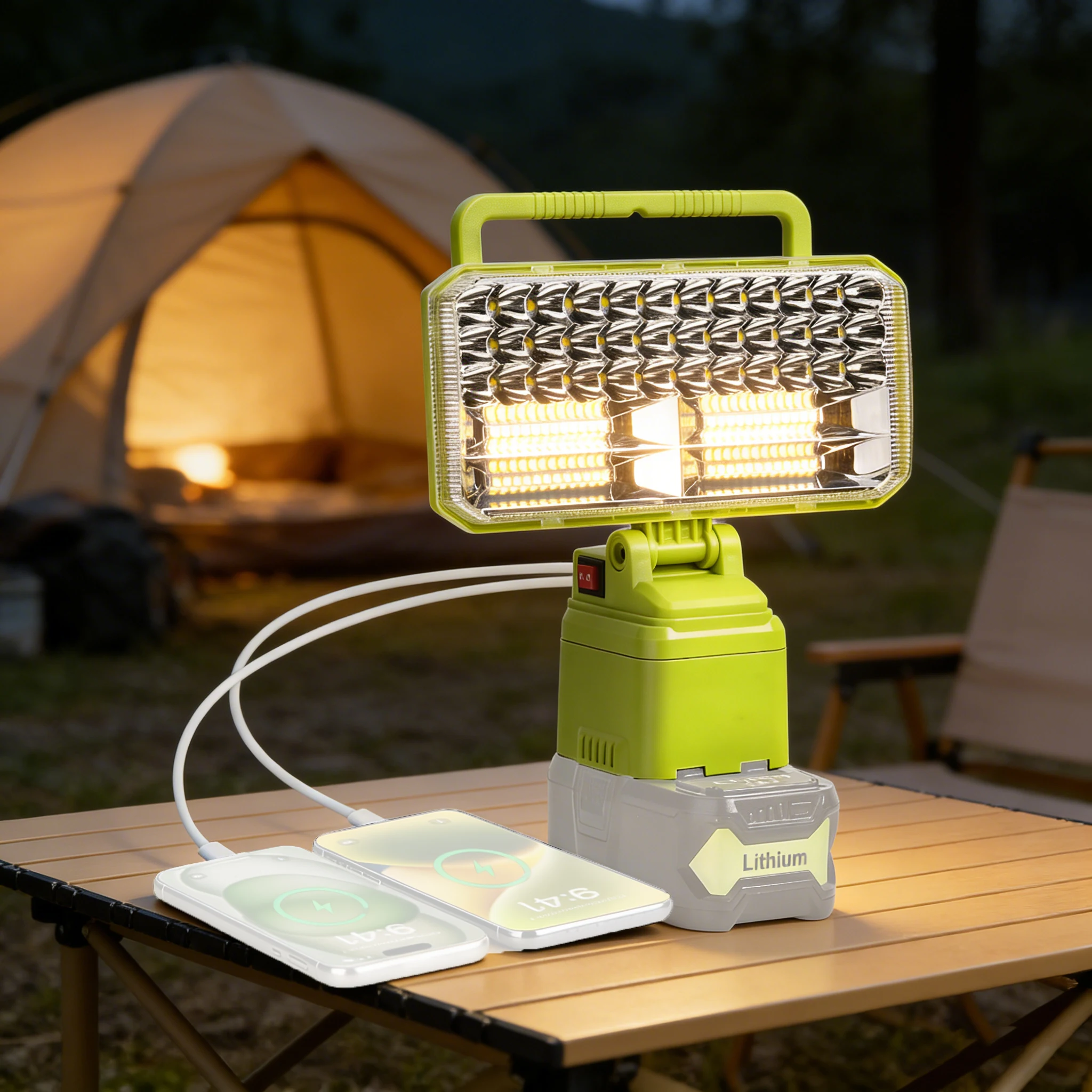 

Беспроводной фонарь, совместимый с литий-ионным аккумулятором Ryobi 18V, светодиодный рабочий фонарь, ручной рабочий фонарь, прожектор, уличная лампа с USB.