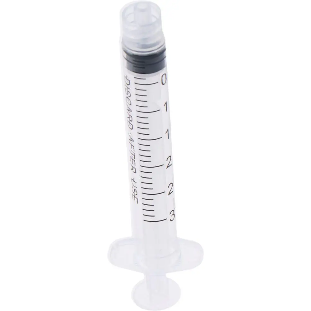 1/100Pcs Sterile Plastic Luer Lock Syringes Transparent 3ml Injector Syringe Sampler Hydroponics Nutrient