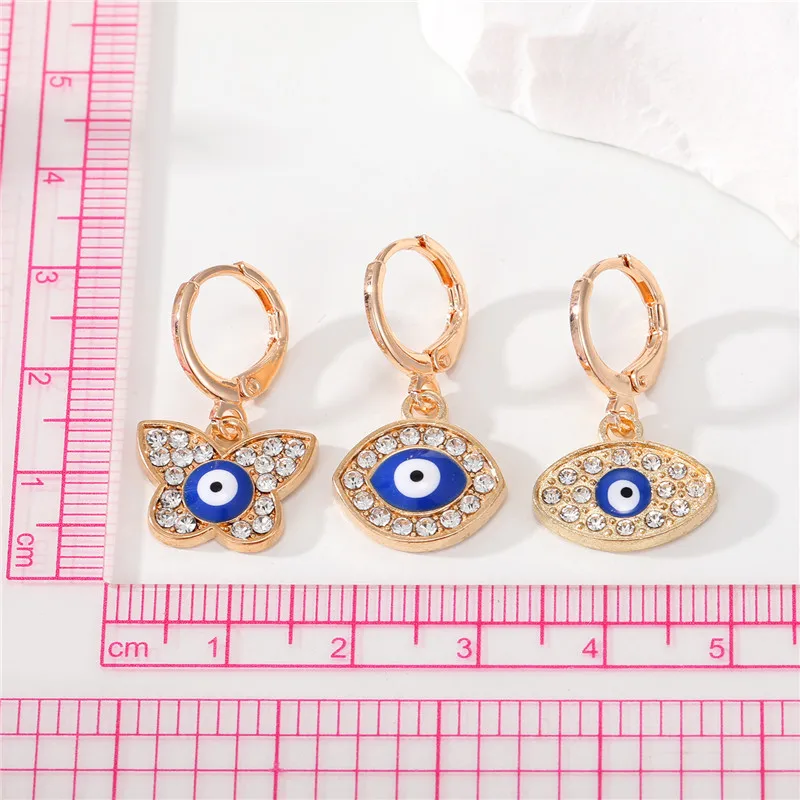 Fatima Hamsa Hand Turkey Evil Eye Hoop Earrings For Women Bohemia Vintage Zircon Lucky Blue Eyes Pendant Small Ear Stud Jewelry