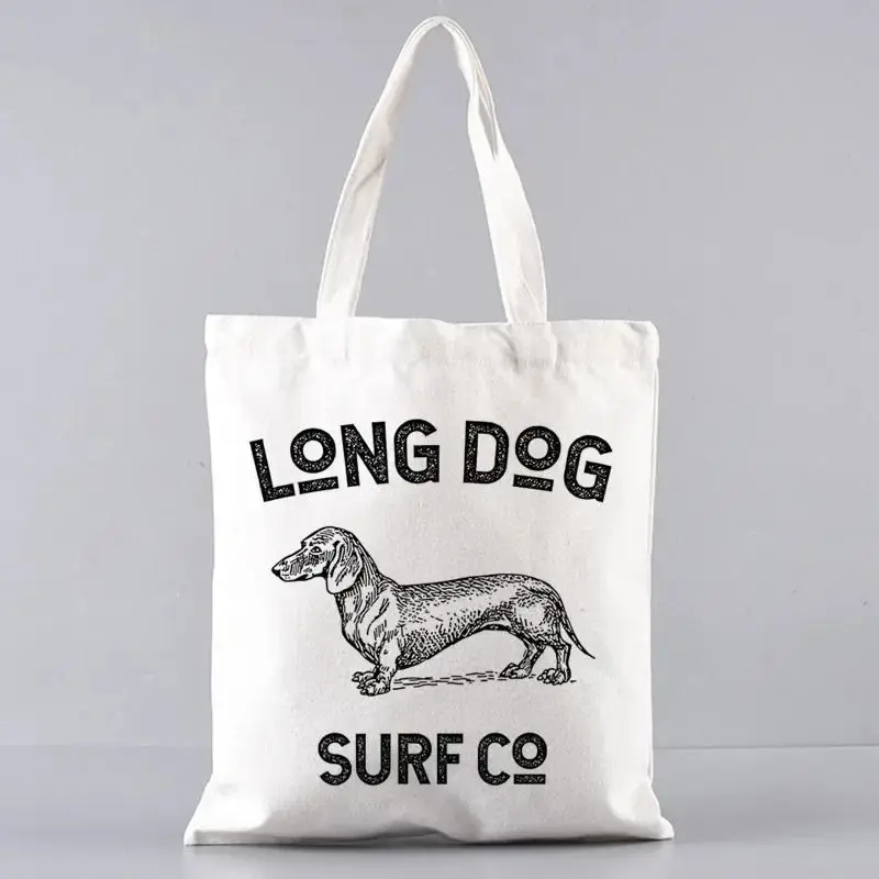 Sausage Dog Women Shopping Bags For Women's Resuable Large-capacity Shopper Bag Harajuku Eco Linen Tote Bag Student Bolsos Mujer
