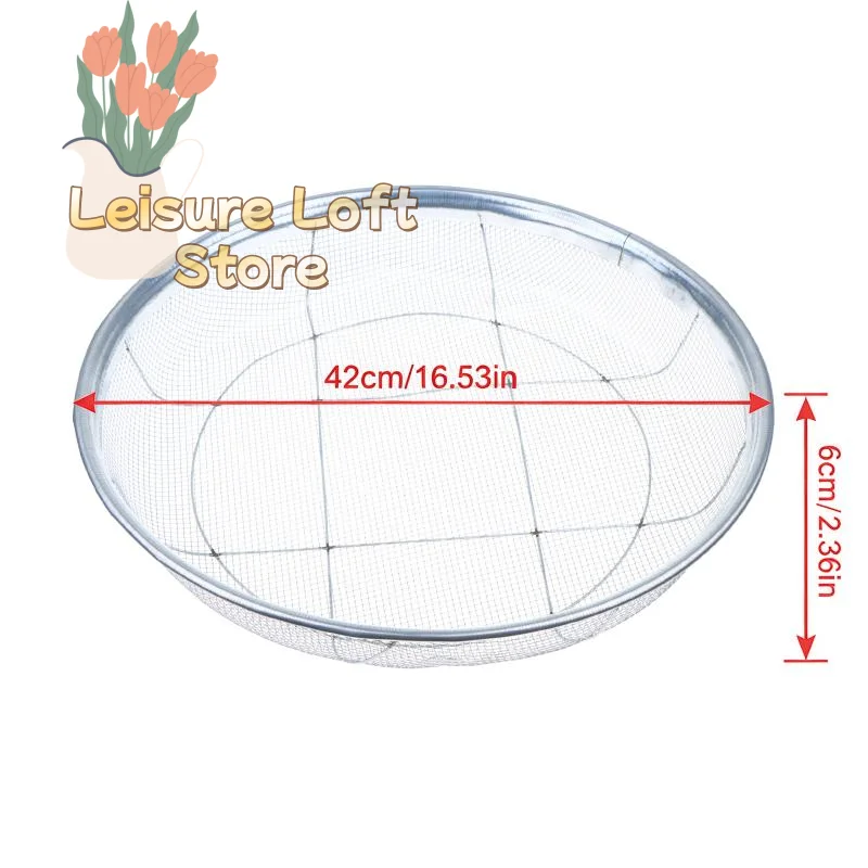 Stainless Steel Garden Soil Sifter 42cm Dia 3mm Hole Heavy Duty Sand Stone Filter for Yard Lawn Planting