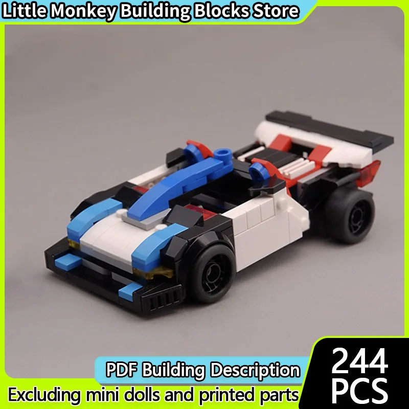 Geschwindigkeit Racing Auto Modell MOC Bausteine Top Tier Racing Auto Modulare Technologie Kinder Urlaub Geschenke Montieren Spielzeug Anzug