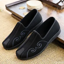 Summer New Style men's Singles Shoes Old Beijing Cloth Shoes Denim Canvas Shoes +Pure hand embroidered insole