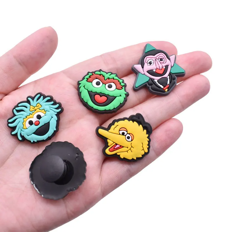 25PCS MINISO Sesame Street Shoe Charms Accessories DIY Shoe Decoration Buckle for Classic Clog Kids Gifts