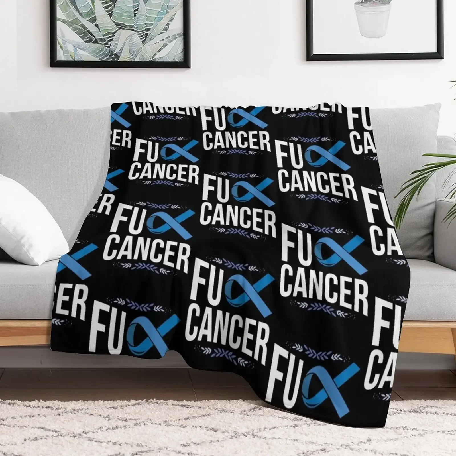 Colon Cancer Awareness Support Suvivor Dark Blue Throw Blanket Vintage Decoratives Tourist Plush Blankets