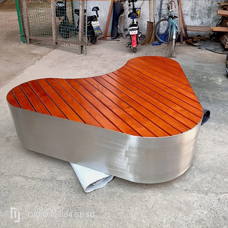 Direct Park Outdoor Bench Stainless Steel Finished Bench Outdoor Courtyard Landscape Leisure Seat Garden Bench
