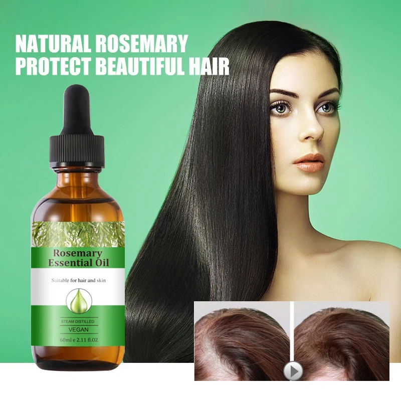 Rozemarijn Essentiële Olie Haargroei Oliën Puur Natuurlijk 60ML Haar Essentiële Oliën Voor Voeden Glanzend Haar Gezonde Zorg