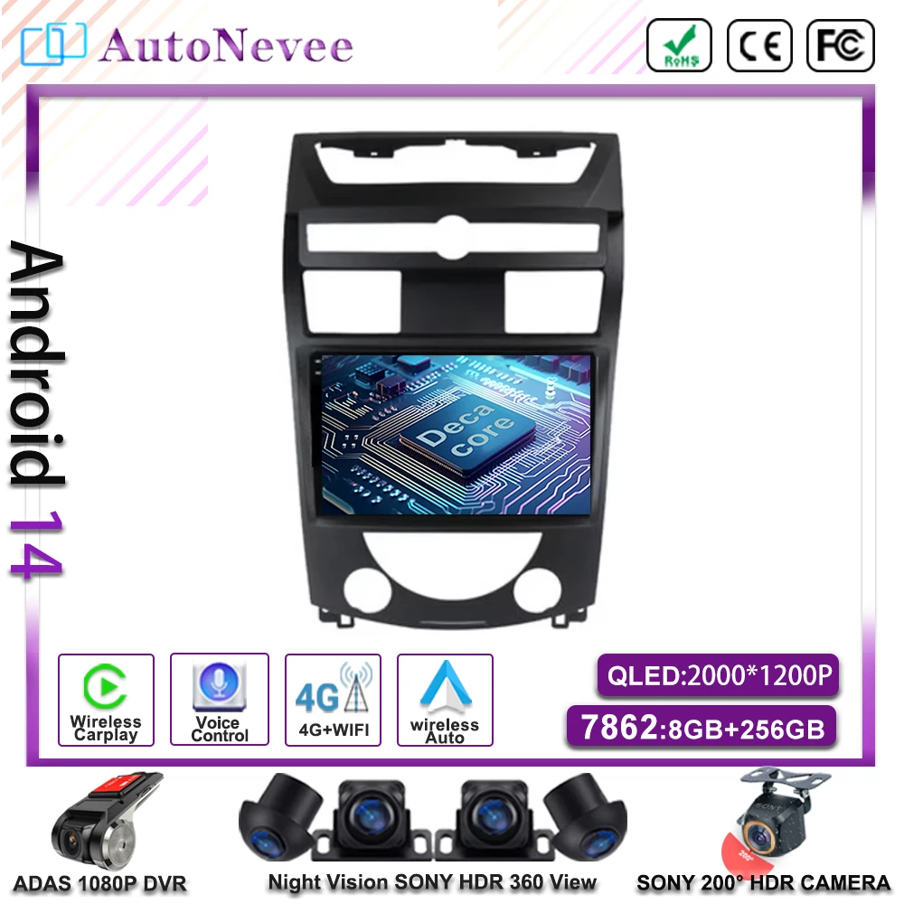 Android 14 For SsangYong Rexton Y250 II 2 2006-2012 Auto  DVD NO 2DIN Radio Stereo Multimedia Car Player GPS Navigation Carplay