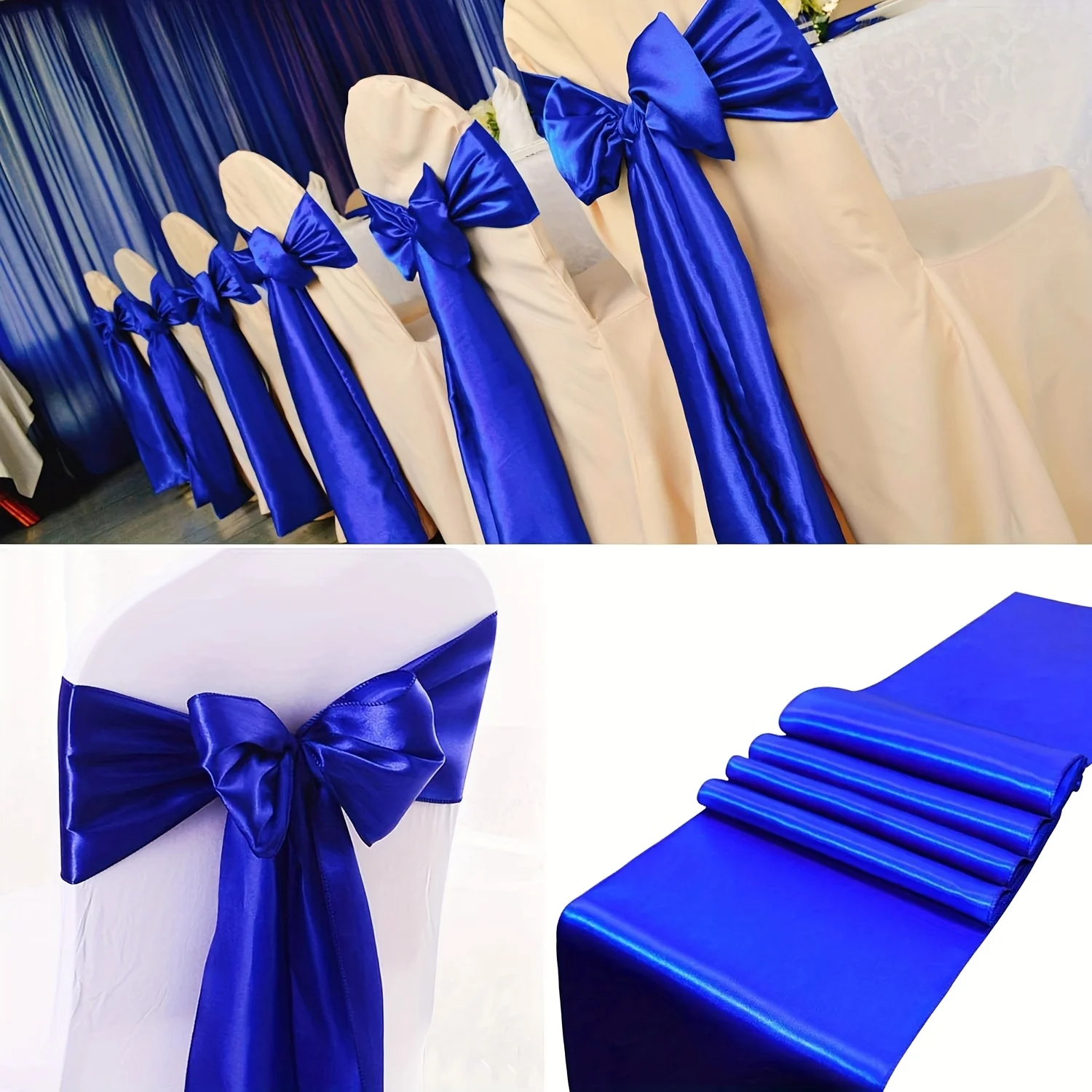 

100pcs Special Offer Bow Chair Sashes/chair Covers for Party Decoration, Suitable for Wedding Banquet Chair Cover Decorations, V