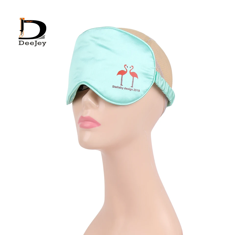 Custom logo printing travel night satin eye mask