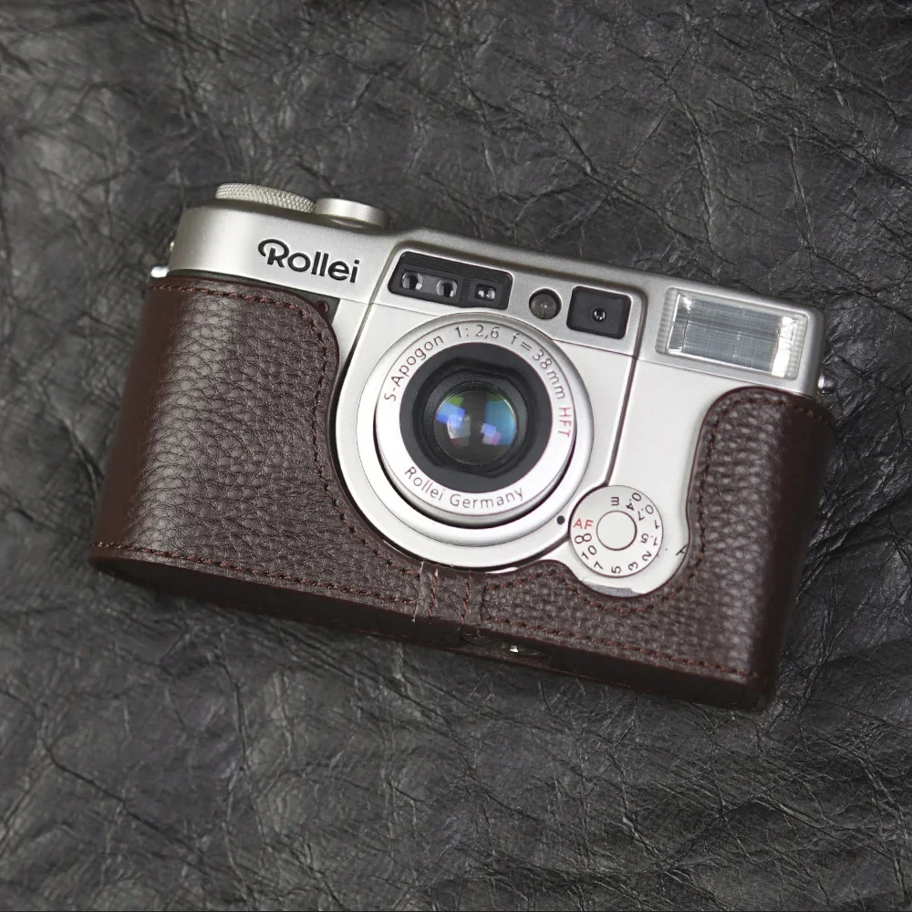 

Genuine Real Leather Half Camera Case Bag Cover For Rollei AFM35 Case 35S Case Camera Bag Photography Accessories