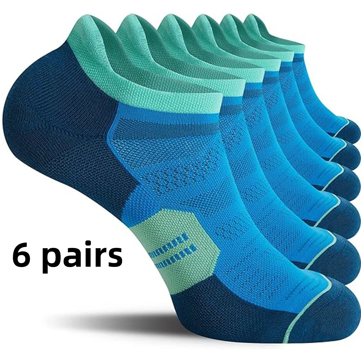 6 pairs of breathable and non slip invisible boat socks for men and women, ankle running socks, outdoor fitness socks