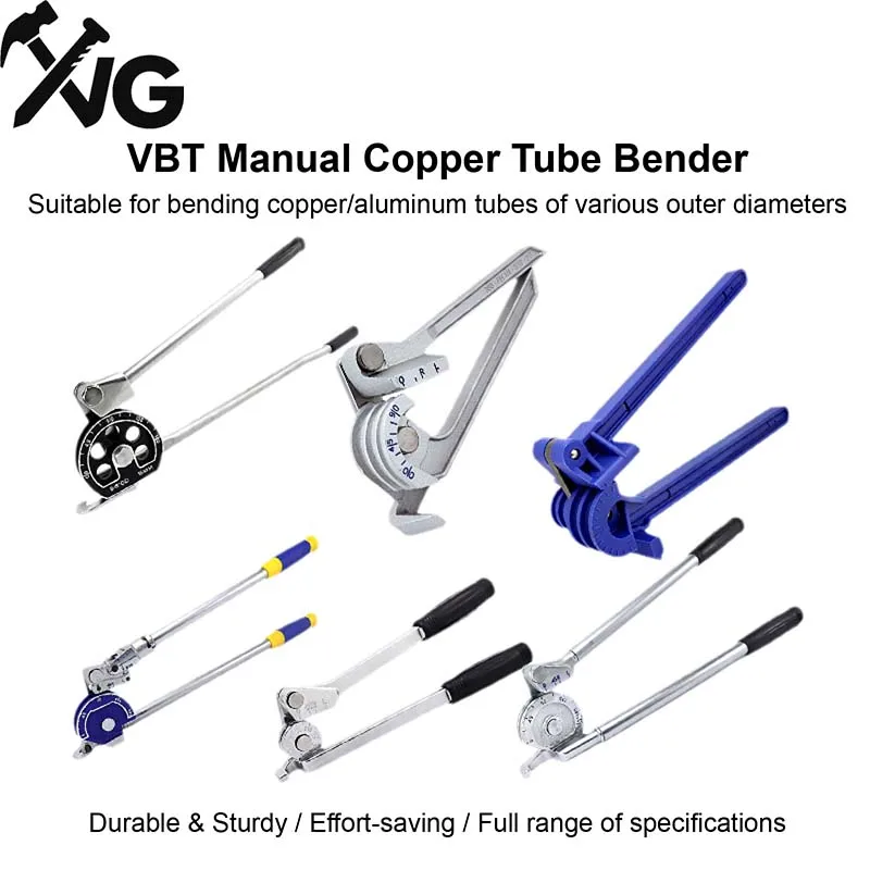 New VBT-1 2 3 4 5 Manual Pipe Bender for Signal Line Tubing 12mm–22mm Copper Aluminum Multi-Use 1/2 5/8 3/4 Inch Tube Bender
