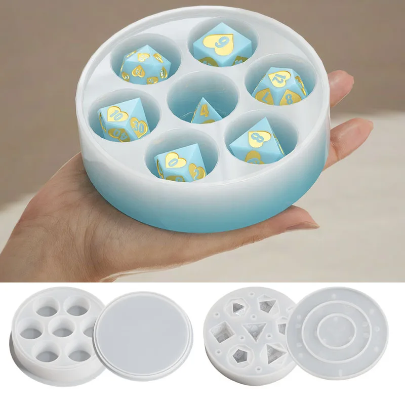 Dice Box Resin Molds Hexagon DND Dice Holder Epoxy Resin Molds with Lid for resin Case Making DIY Dices Making Gift Dice Lovers