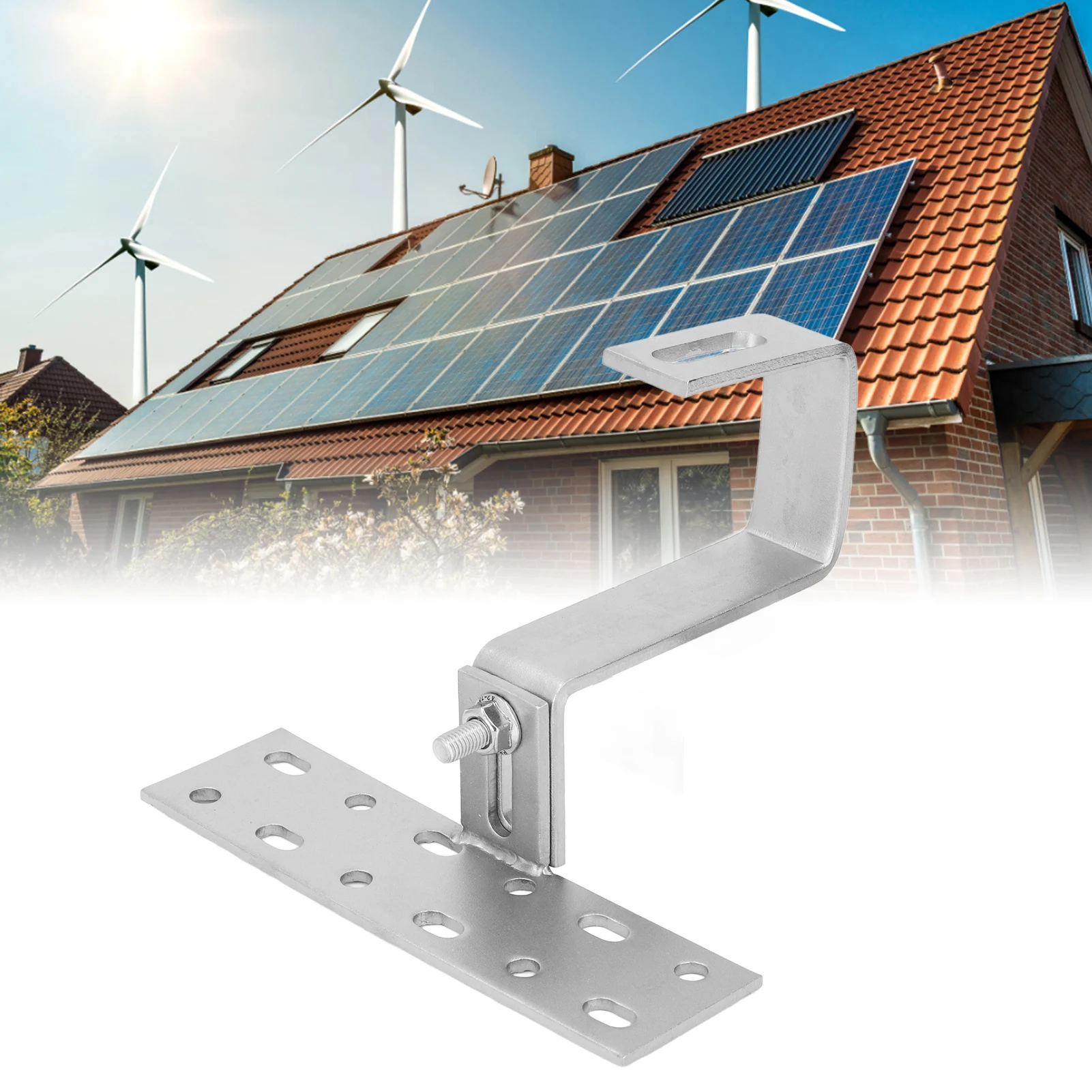 Solar Panel Bracket Stainless Steel Weather Resistant PV Panel Mounting Bracket for Brick Stone Tile Roof  Solar,Panel,Bracket