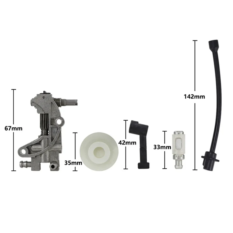 AB47-25Pcs pompe à huile filtre tuyau tuyau ligne buse d'huile Kit de Turbine pour 4500 5200 5800 45CC 52CC 58CC tronçonneuse de rechange