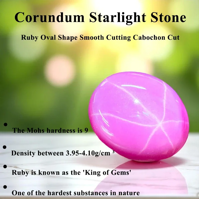 

Wholesale Corundum Starlight Stone Ruby Oval Shape Smooth Cutting Cabochon Cut Gemstones for Diy Jewelry Making Material