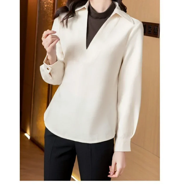 الكورية نمط الربيع والخريف تصميم المتخصصة الشعر فضفاض المرأة الاتجاه وهمية قطعتين سروال قصير قميص طويل الأكمام ل جديد #3